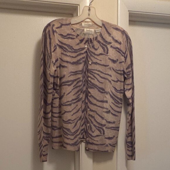 Neiman Marcus 100% Cashmere / Animal Print Top-Set - Picture 1 of 12